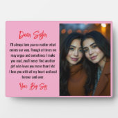 姉妹最高の写真コラージュ用の姉妹スクリプトギフト フォトプラーク (正面)