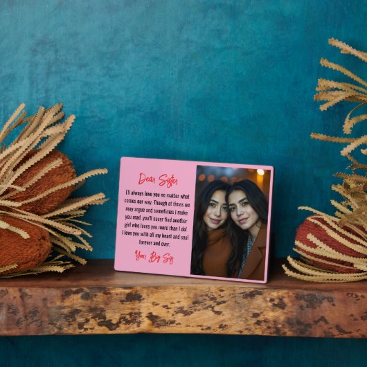 姉妹最高の写真コラージュ用の姉妹スクリプトギフト フォトプラーク (側面)