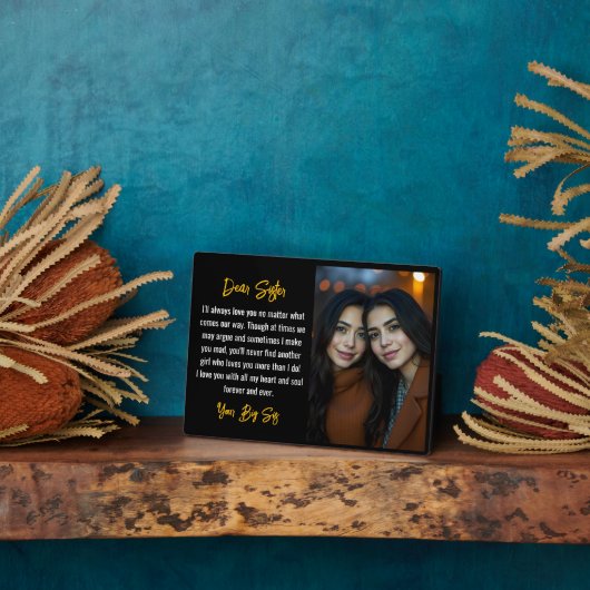 姉妹最高の写真コラージュ用の姉妹スクリプトギフト フォトプラーク (側面)