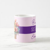 姉妹最高の常に花の紫色 コーヒーマグカップ (中央)