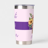 姉妹最高の常に花ピンク 保温保冷タンブラー (左面)