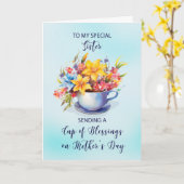 姉妹杯の恵みと花母の日 カード (黄色い花)