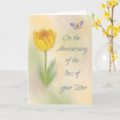 姉妹水彩花の喪失記念日 カード (黄色い花)