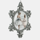 姉妹永遠のセラミックオーナメント - エレガントなパステルカラー スノーフレークピューターオーナメント (左)