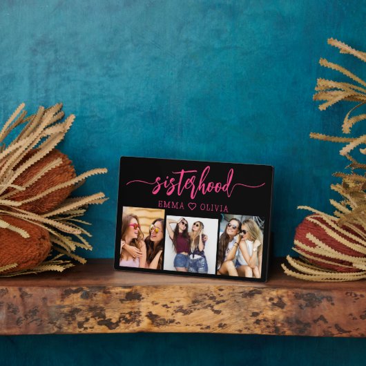 姉妹熱ピンクシスター3フォトコラージュ フォトプラーク (側面)