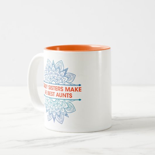 姉妹熱狂するは叔母を最高の作る、愛する叔母を – ツートーンマグカップ (正面左)