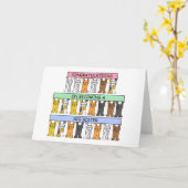 姉妹猫のお祝い カード (黄色い花)