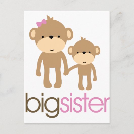 姉妹猿の妊娠の告知Tシャツ 案内ポストカード (正面)