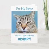 姉妹癌ムーディースキャット折りグリーティングカード カード (正面)