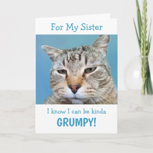 姉妹癌ムーディースキャット折りグリーティングカード カード (正面)