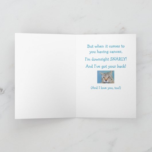 姉妹癌ムーディースキャット折りグリーティングカード カード (内部)