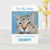 姉妹癌ムーディースキャット折りグリーティングカード カード (黄色い花)