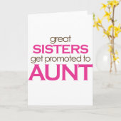 姉妹素晴らしが伯母に昇進する カード (黄色い花)