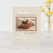 姉妹義兄おめでとう新生児 カード (黄色い花)