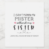 姉妹花嫁介添人の提案 ワインラベル (シングルラベル)