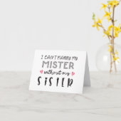 姉妹花嫁介添人の申し込みカードを折った カード (黄色い花)