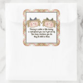 姉妹詩おもしろい漫画のシール スクエアシール (バッグ)