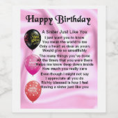 姉妹詩ワインボトルラベル – ハッピーバースデー ワインラベル (シングルラベル)