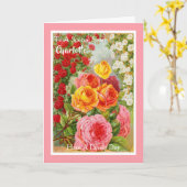 姉妹誕生日フローラパーソナライズされたヴィンテージ カード (黄色い花)