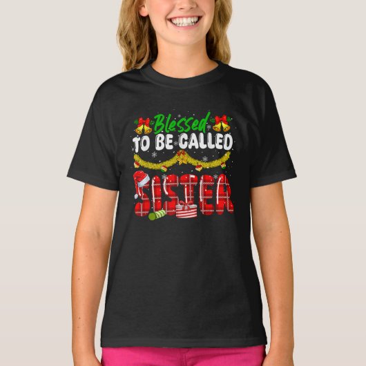 姉妹賛美クリスマス子供家族と呼ばれる Tシャツ (正面)
