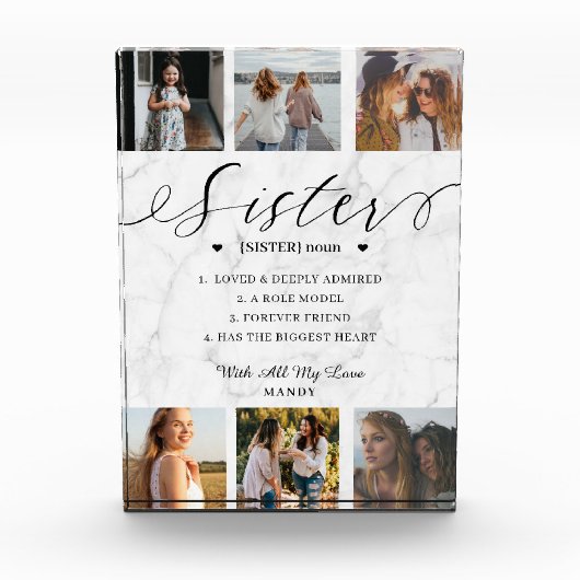 姉妹辞書定義フォトコラージュ大理石 フォトブロック (正面)