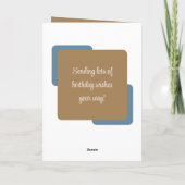 姉妹追加の名前フォトブルーブラウン誕生日 カード (裏面)