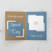 姉妹追加の名前フォトブルーブラウン誕生日 カード (内部)