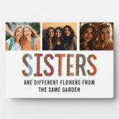 姉妹違うは花カスタムの写真と名前 フォトプラーク (正面)