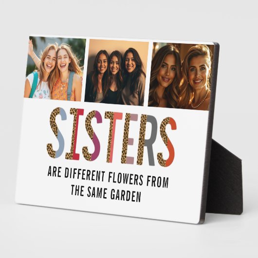 姉妹違うは花カスタムの写真と名前 フォトプラーク (側面)