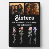 姉妹違うは花カスタムの写真と名前 フォトプラーク (正面)