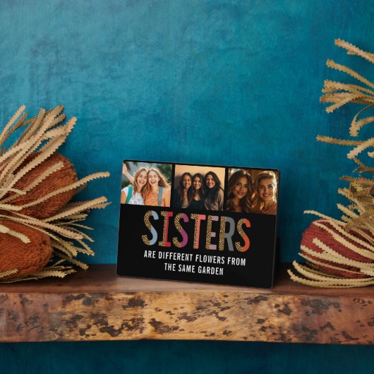 姉妹違うは花カスタムの写真と名前 フォトプラーク (側面)