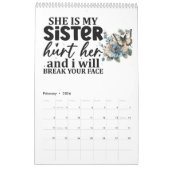 姉妹霊感の年 カレンダー (2月 2026)