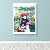 姉妹2人（テラス上） (1881) キャンバスプリント (インサイチュ (ウッドフロア))