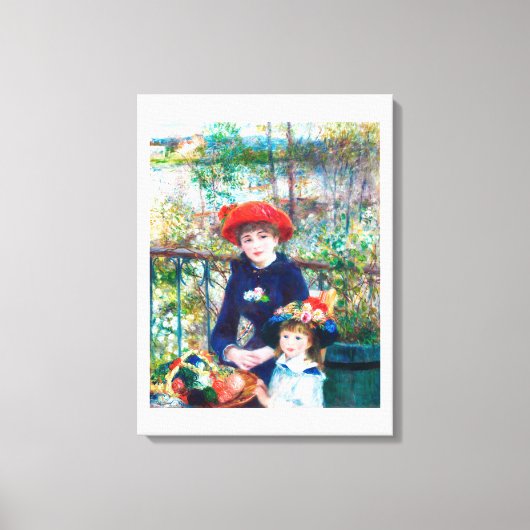 姉妹2人（テラス上） (1881) キャンバスプリント (正面)