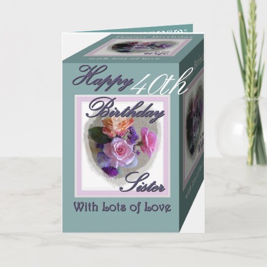 姉妹40歳の誕生日(バラ) カード (正面)
