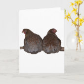 姉妹-ねぐらについている青によってWyandotteのひもで締められる雌鶏 カード (黄色い花)