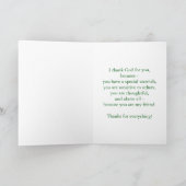 姉妹、の宗教緑のデイジー、神ありがとう サンキューカード (内部)