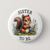 姉妹 | ウッドランドをテーマにした赤ちゃんシャワーが 缶バッジ (正面)