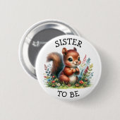 姉妹 | ウッドランドをテーマにした赤ちゃんシャワーが 缶バッジ (正面&裏面)