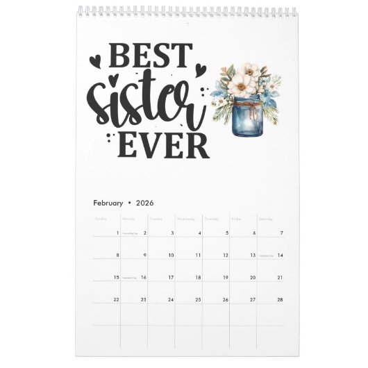 姉妹 カレンダー (2月 2026)