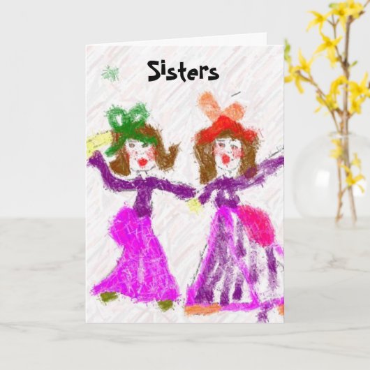 姉妹 カード (黄色い花)