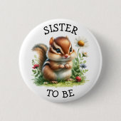 姉妹 | キツネウッドランドをテーマにした赤ちゃんシャワー 缶バッジ (正面)