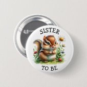 姉妹 | キツネウッドランドをテーマにした赤ちゃんシャワー 缶バッジ (正面&裏面)