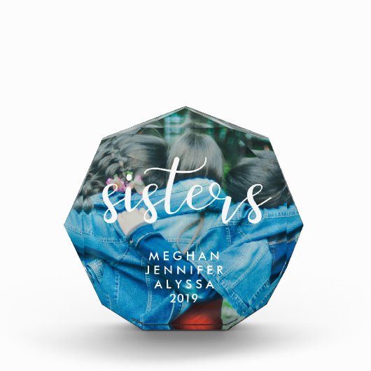 姉妹 |シンプルタイポグラフィ(写真付き) フォトブロック (正面)