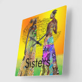 姉妹 スクエア壁時計 (傾斜)