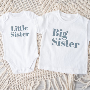 姉妹 ダスティーブルー マッチング シブリング ファミリー ベビーTシャツ