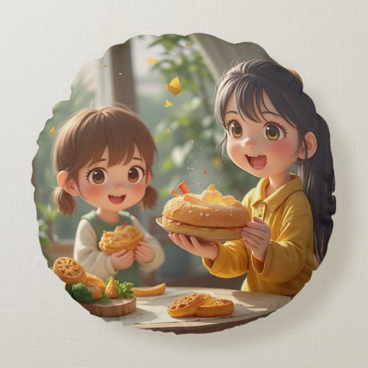 姉妹 ラウンドクッション (正面)