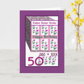 姉妹-幸せな第50誕生日 カード (黄色い花)