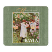 姉妹，母の日，花園の女の子，ギフト カッティングボード (正面)