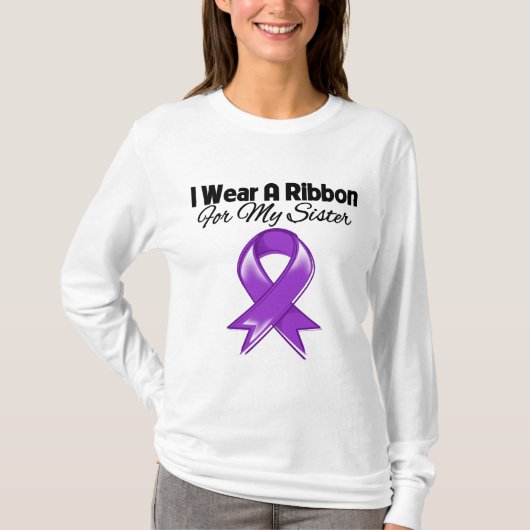 姉妹-私は紫色のリボンを身に着けています Tシャツ (正面)